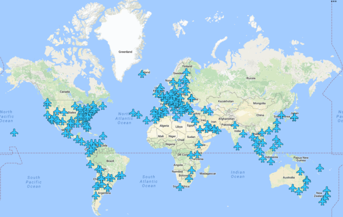 carte wifi des aéroports dans le monde