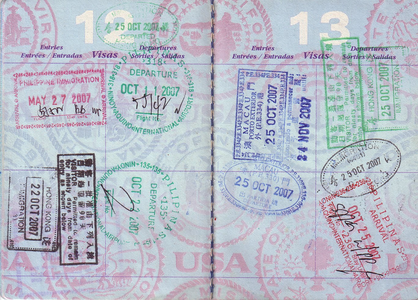 Tampons de passeport autocollant - voyage déco autour du monde